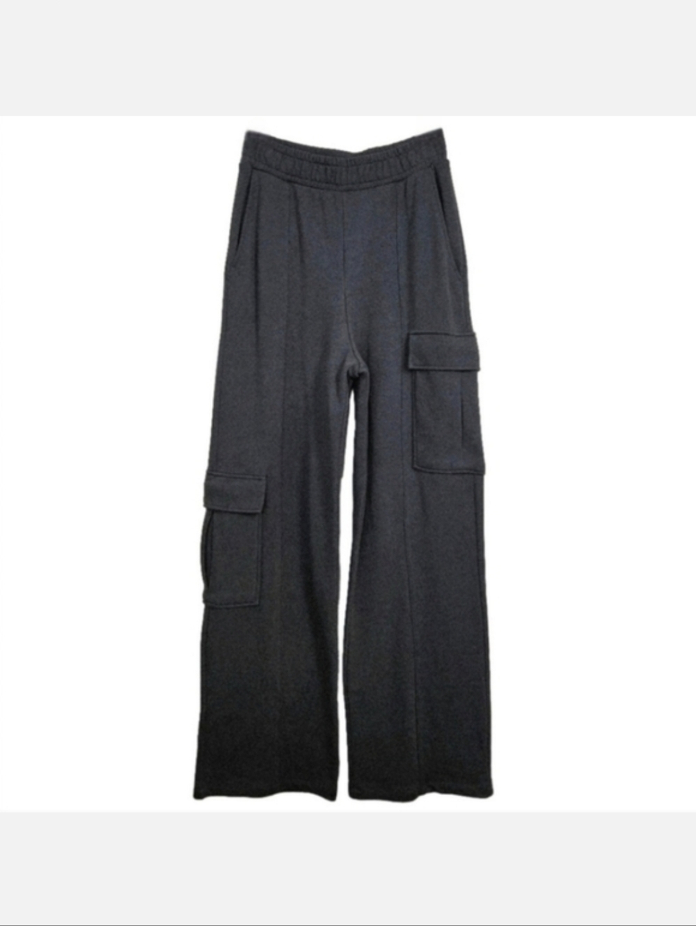 Zara Charcoal Grey Women's Cargo Wide Leg Sweatpants, Size S ~ LIKE NEW